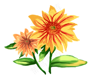 手绘向日葵装饰素材