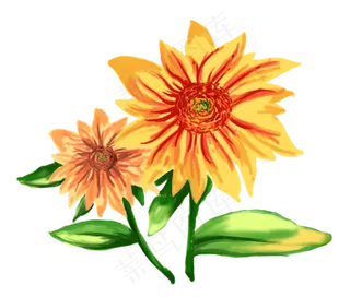 手绘向日葵装饰素材