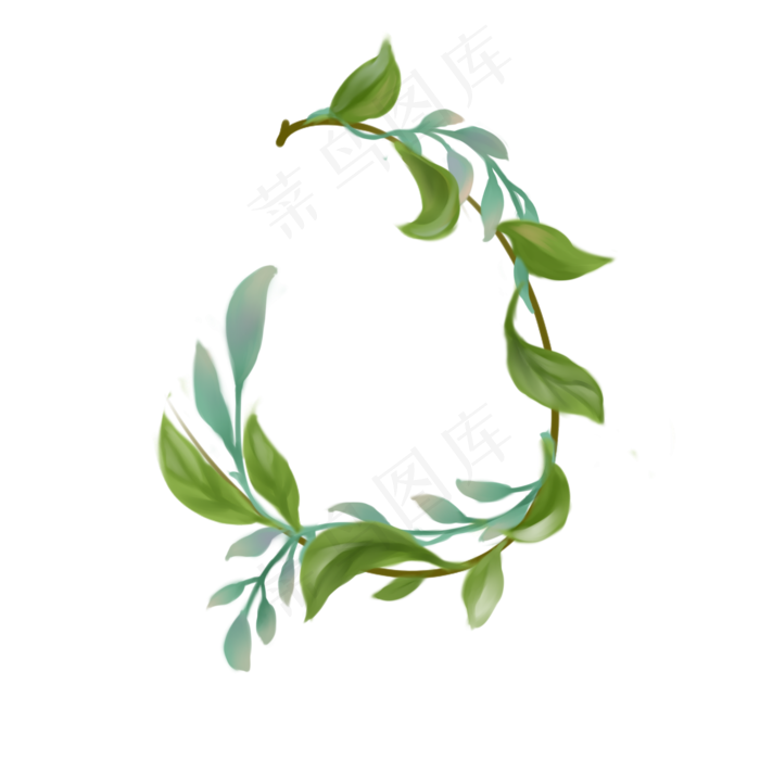 圆形植物边框