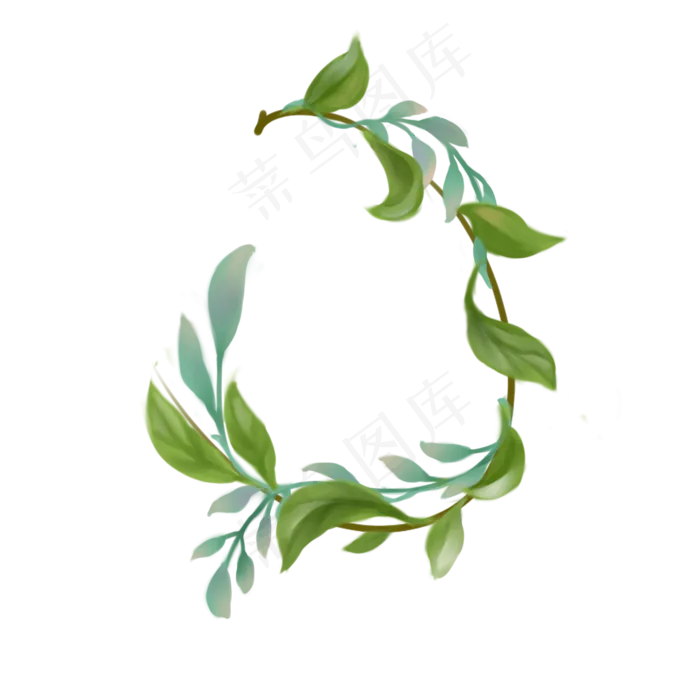 圆形植物边框(2000X2000(DPI:350))psd模版下载