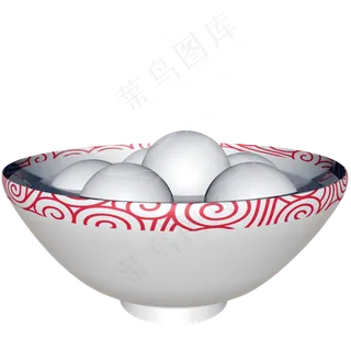 元宵节元宵汤圆立体仿真C4D装饰元,免抠元素