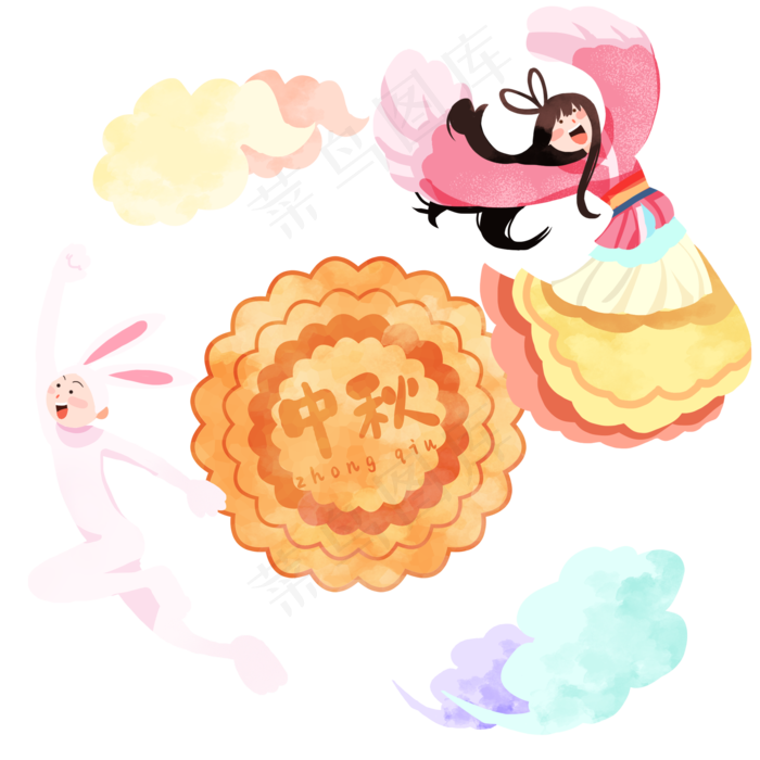 中秋节跳舞嫦娥,免抠元素