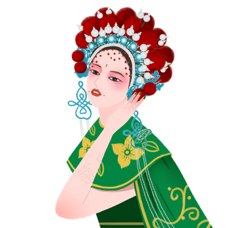 京剧花旦武旦刀马旦扮相,免抠元素