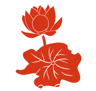 绽放荷花卡通植物