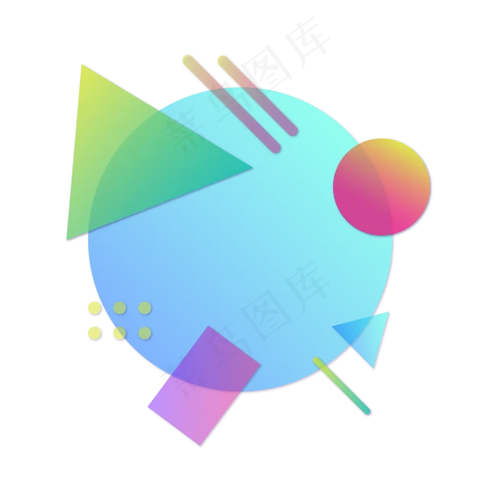 618电商炫彩圆形渐变免扣素材ai矢量模版下载