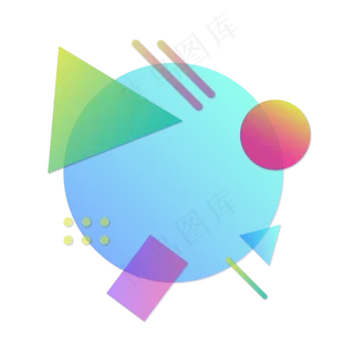 618电商炫彩圆形渐变免扣素材