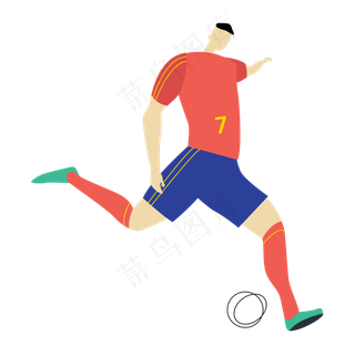 红色西班牙队员矢量素材,免抠元素