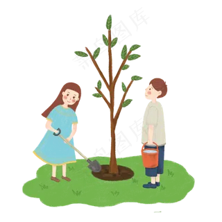 植树节和同学一起植树
