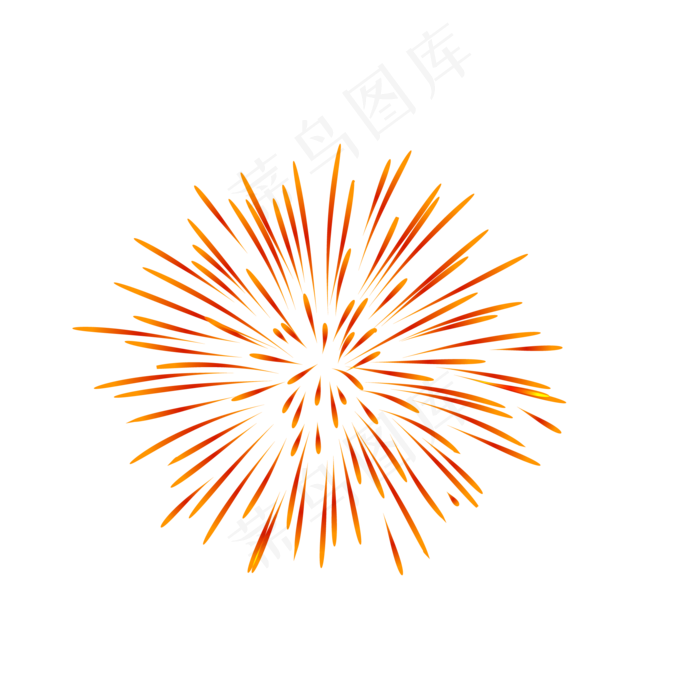 红色节日绚烂烟花矢量图,免抠元素