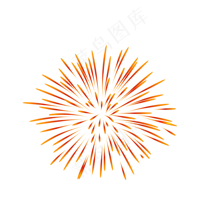 红色节日绚烂烟花矢量图,免抠元素
