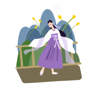 青年节穿汉服女孩