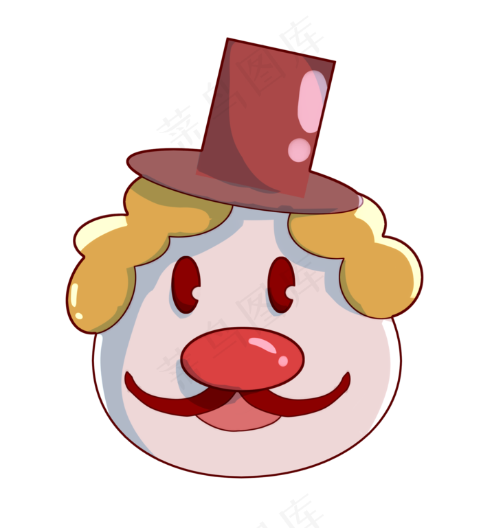 愚人节八字胡小丑插画