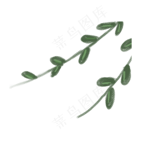 可爱春天的绿色叶子免抠图