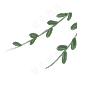 可爱春天的绿色叶子免抠图