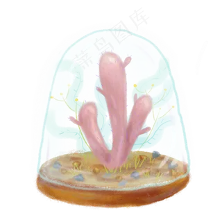 手绘风可爱小清新多肉植物,免抠元素