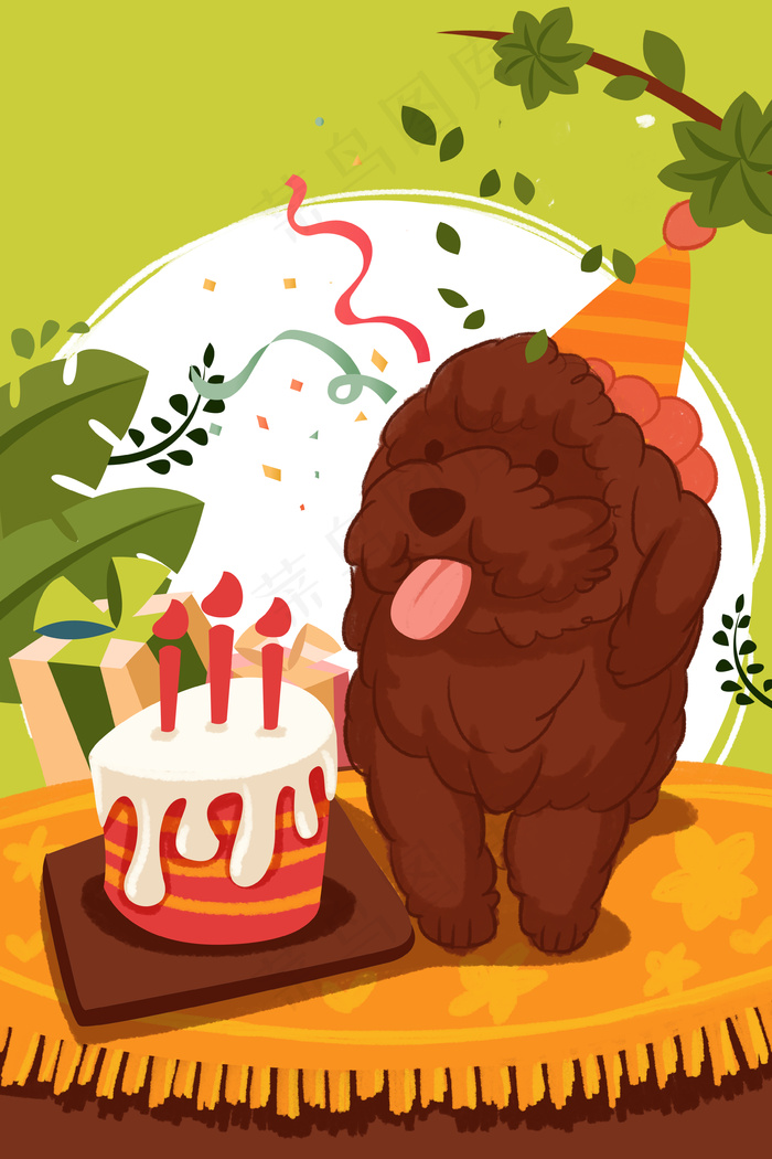 萌宠狗狗手绘插画