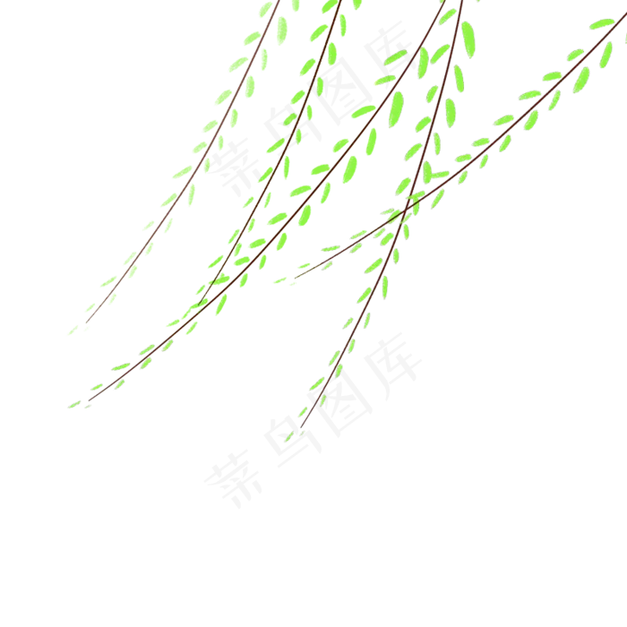 清明节水墨风风中的柳叶(2000X2000(DPI:300))psd模版下载