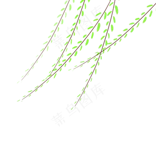 清明节水墨风风中的柳叶