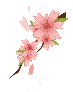 唯美春天桃花树枝