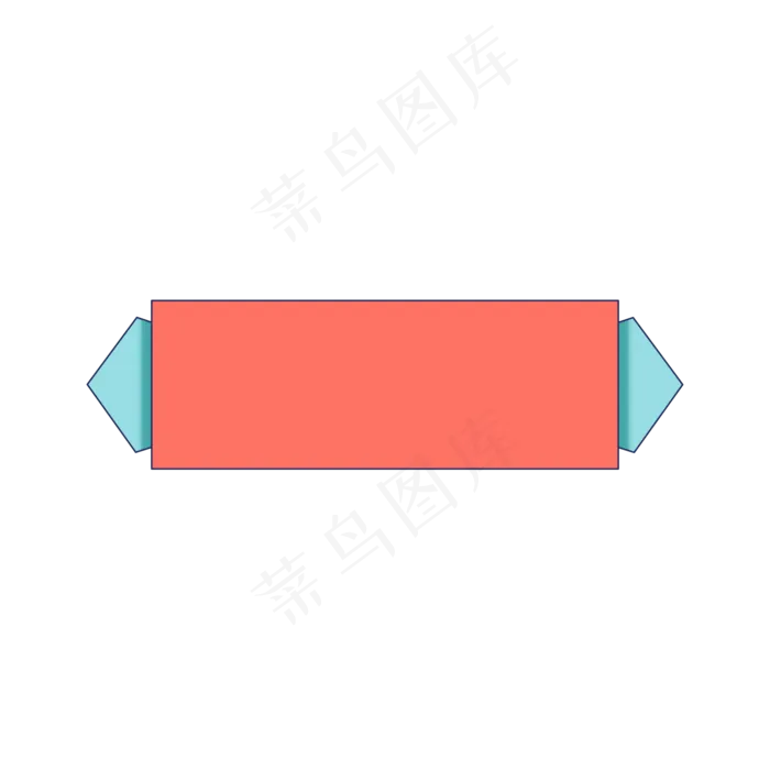 卡通扁平风创意珊瑚色标题框,免抠元素(2000*2000px 300 dpi )psd模版下载