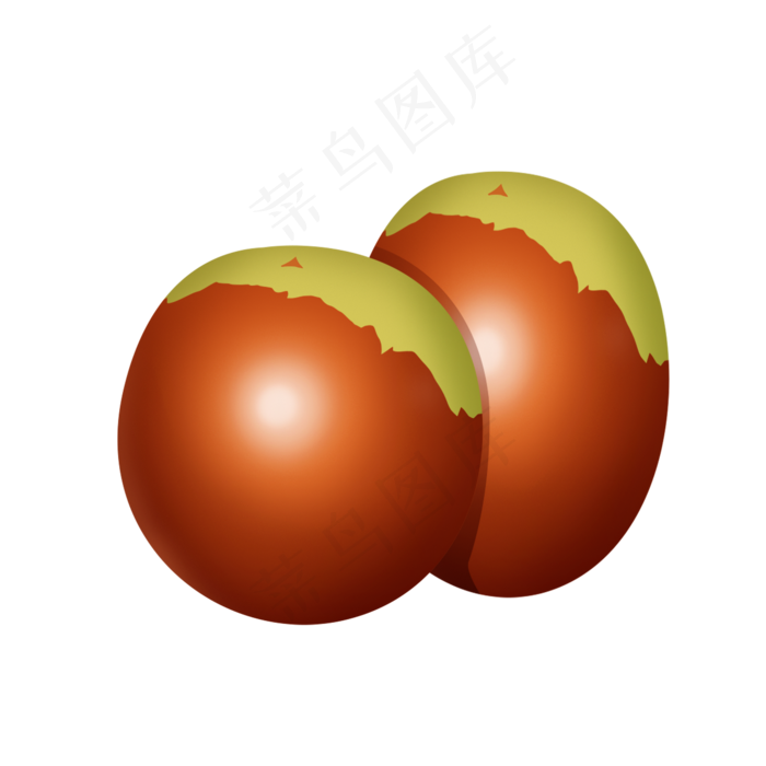 手绘精致大枣psd透明底