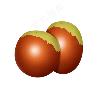 手绘精致大枣psd透明底