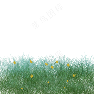 手绘卡通草地黄色小花,免抠元素