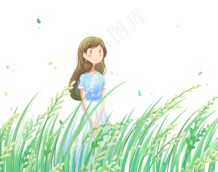 稻田女孩(2000X1574(DPI:300))psd模版下载