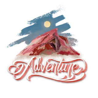 雪山涂鸦街头PNG装饰潮牌