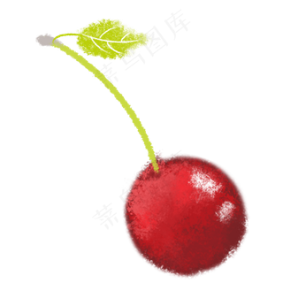 一个水彩风格手绘水果樱桃