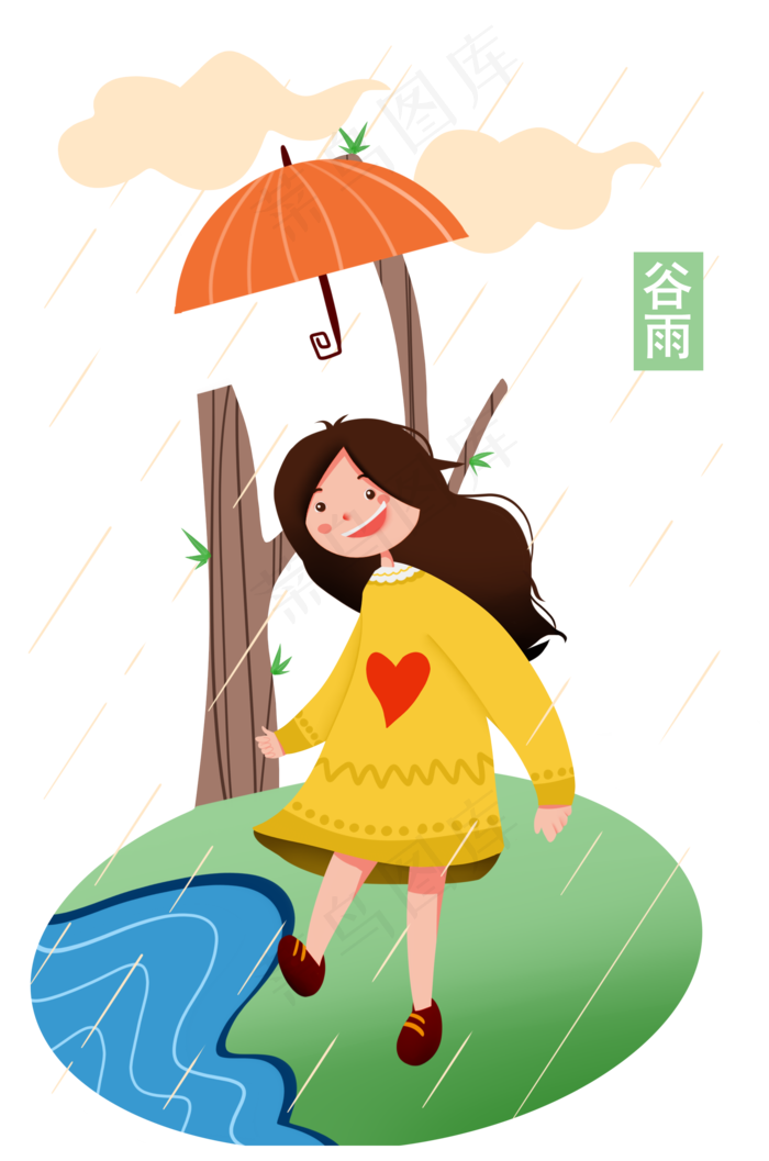 谷雨漂亮的小女孩(2000X3020(DPI:299))psd模版下载