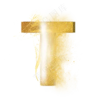 炫酷金色沙子光效字母T