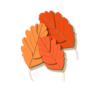 微立体秋天秋分立秋树叶矢量元素