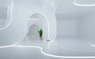 c4d发光流线空间