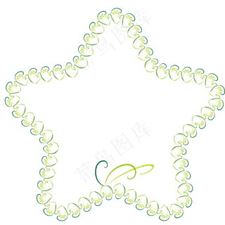 矢量五角星叶子边框