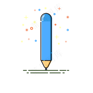 矢量MBE风格彩色铅笔,免抠元素