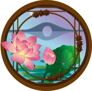 手绘花之荷花荷叶植物花卉西湖风,免抠元素