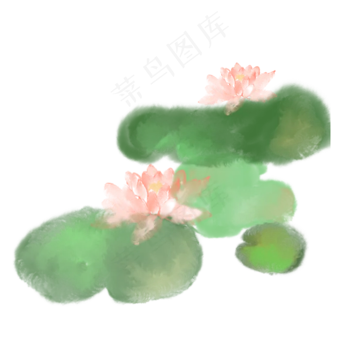 荷花水彩免抠元素(3000X3000(DPI:132))psd模版下载