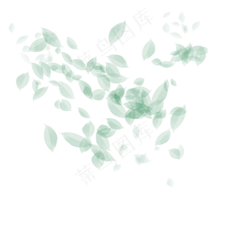 春天树叶点缀装饰也可用于墙体装,免抠元素