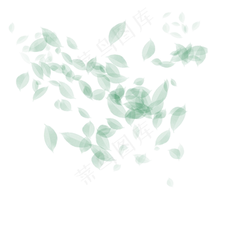 春天树叶点缀装饰也可用于墙体装,免抠元素