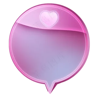 圆形立体粉色对话框