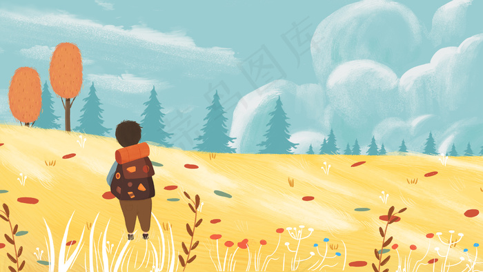 秋季秋分农民丰收节插画