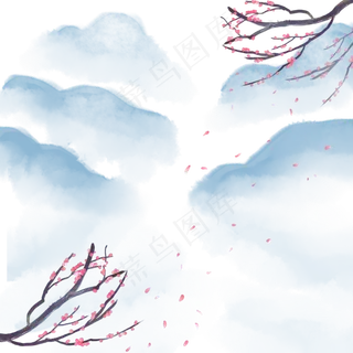 中国风水彩山水景