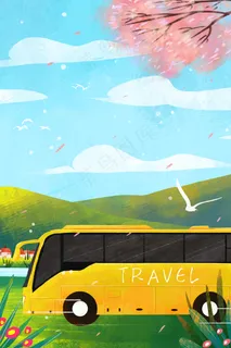 交通工具之大巴旅游车风景