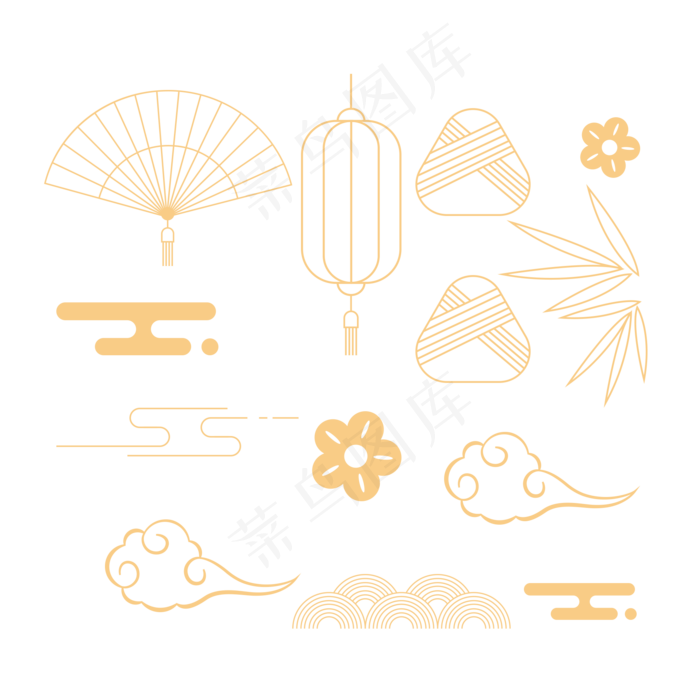 金属配色端午节元素(2000X2000(DPI:300))psd模版下载
