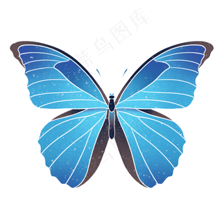 水彩蓝色蝴蝶