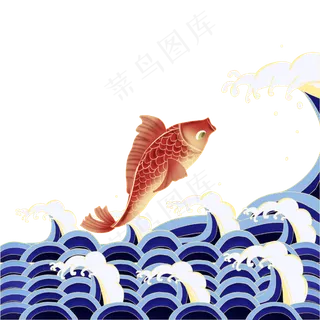 国潮海浪锦鲤
