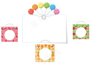 夏日清爽购物气球促销优惠券