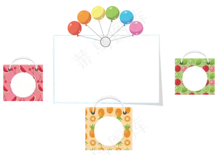 夏日清爽购物气球促销优惠券