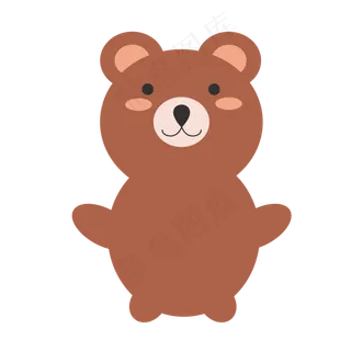 可爱棕色小熊娃娃